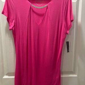 INC Pink Cut Out Short Sleeve Tee